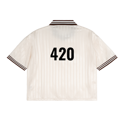 Contrast Stripes Polo Collar T-Shirt